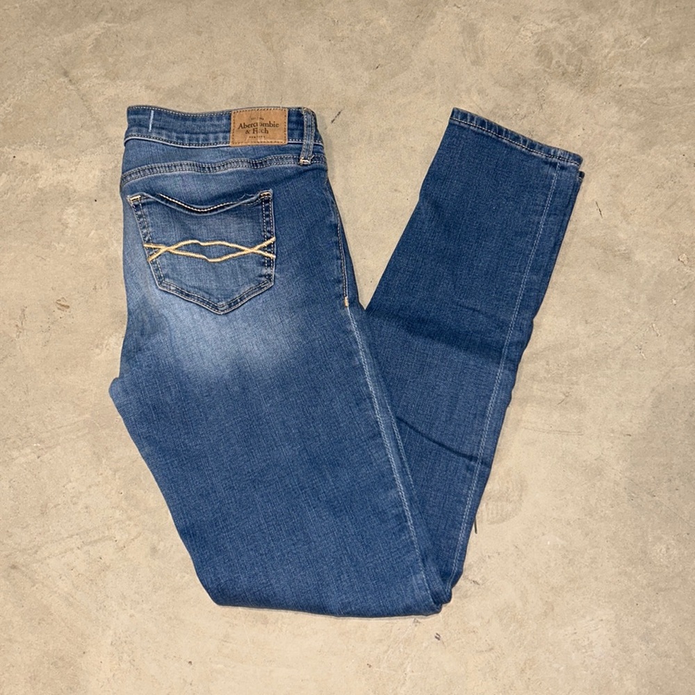 abercrombie & fitch blue skinny jean
